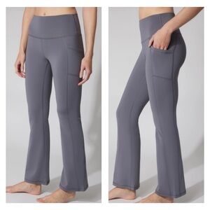 Yogalicious Women's Gray Flare Pocket Leggings